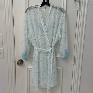 Oscar de la Renta White and Blue Polka Dot Garment